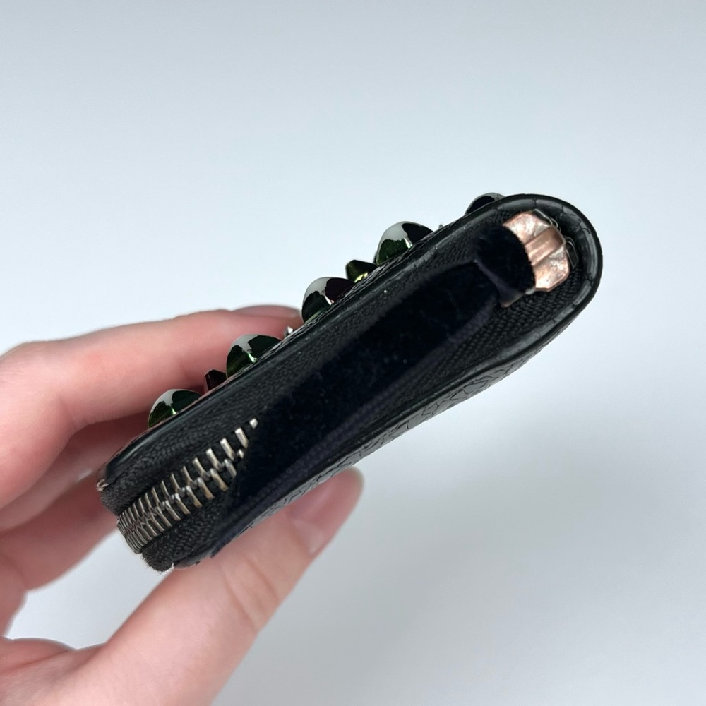 Christian Louboutin Metallic Patent Spikes Panettone Coin Purse Black Mu… - Picture 3 of 7